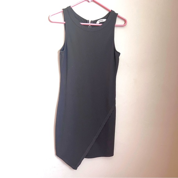 BB Dakota Black Asymmetrical Bodycon Dress Size Small Gorgeous Like New - Picture 1 of 9